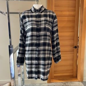 DKNY plaid flannel nightshirt